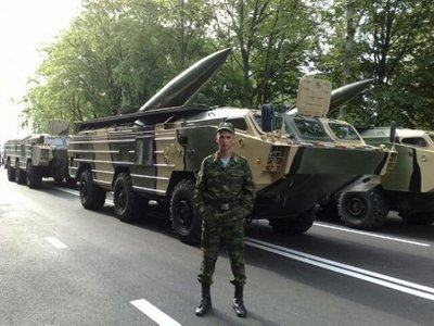 Military parade of 9 of May,Krasnodar,2010<br />Short-long ballistic missiles Точка-У are showed ! The identical weapon is now placed in Gudauta,Abkhazia